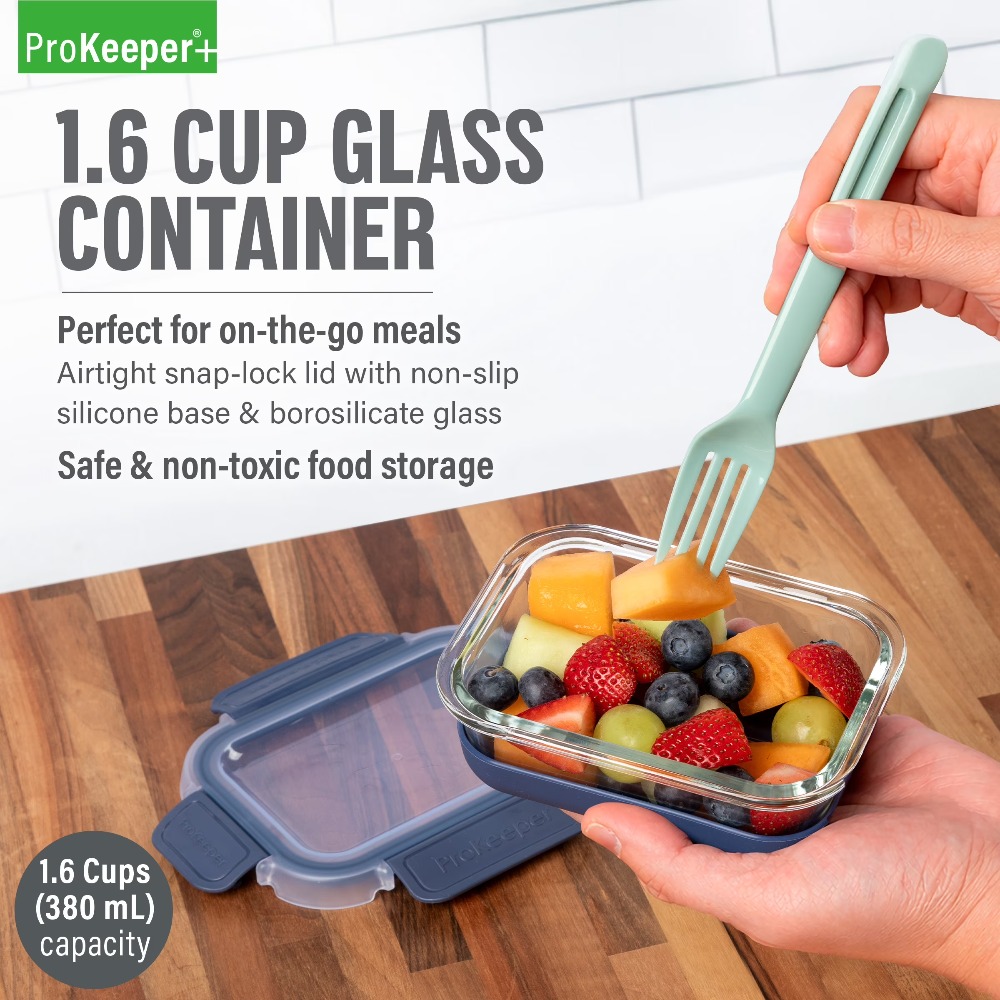 2 Pack 1.6 Cup Glass Food Stor - огляд і ціна Dry Food Snacks