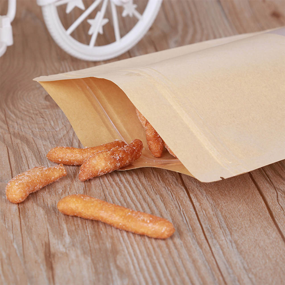 50Pcs Kraft Paper Zipper Seale - огляд і ціна Food Snacks Packaging