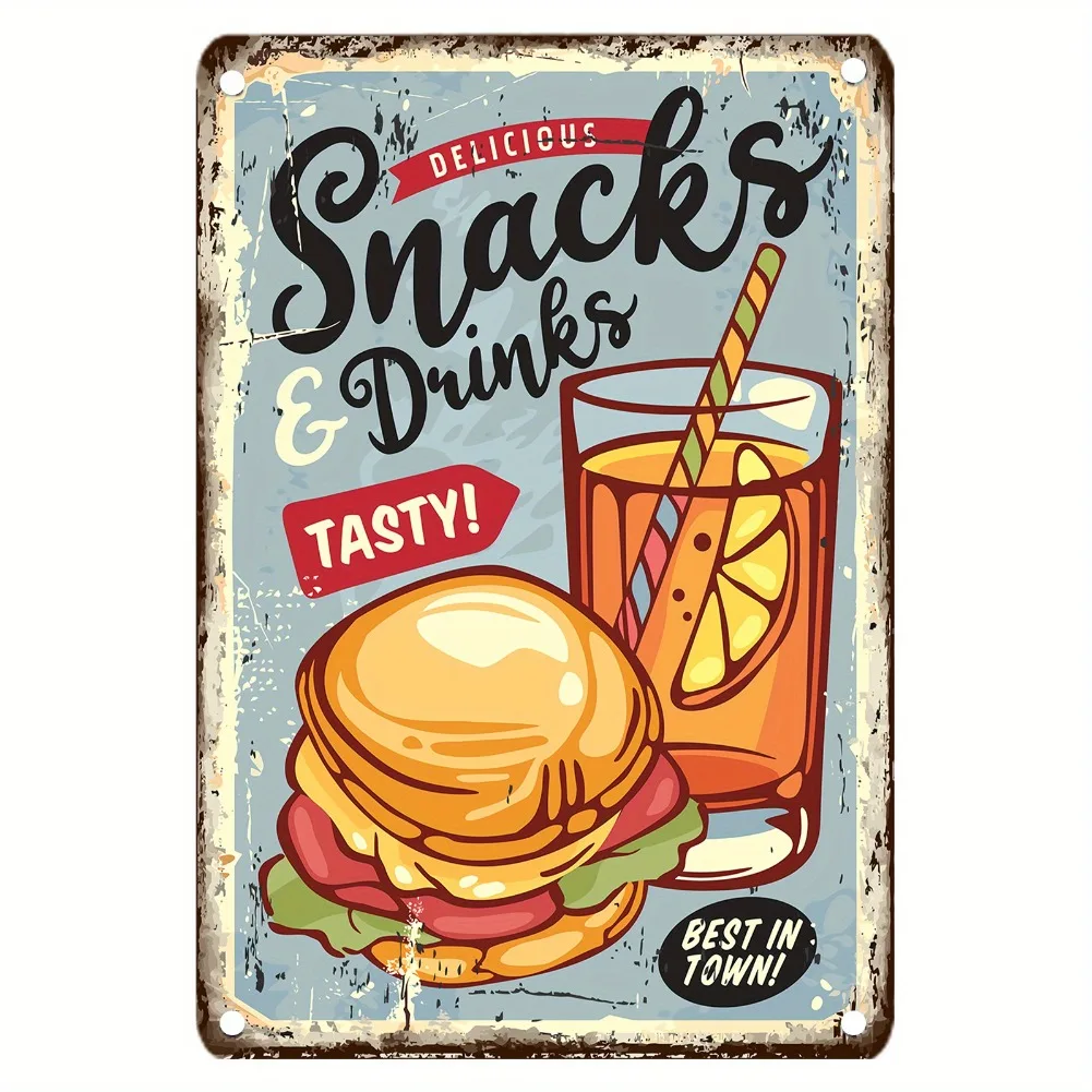 Vintage Food Metal Sign, 12x8  - огляд і ціна Food Snacks Easy