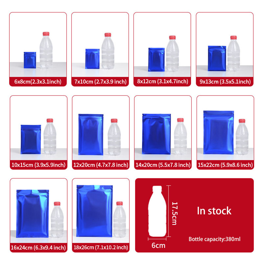 100pcs Matte Blue Foil Zipper  - огляд і ціна Snacks Food Usa